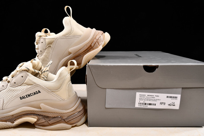 Ba*len*cia*ga TRIPLE S TRAINERS CLEAR SOLE TRAINER WHITE W09O5 8123